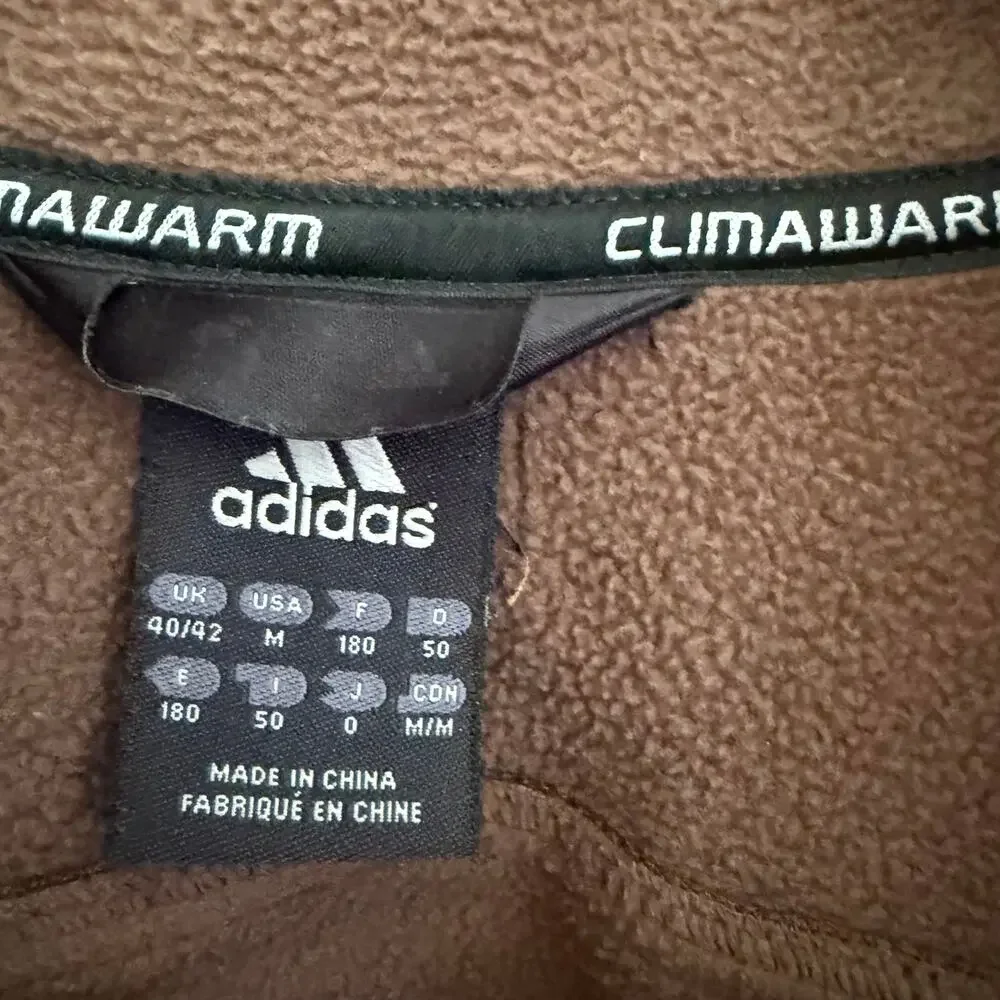 Adidas ClimaWarm Brown Full Zip Jacket Men’s SZ M Thumbholes Outdoor Activewear